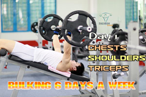 Lịch tập thể hình tăng Cơ 6 buổi ngày 1 Ngực Vai Tay Sau