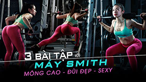 Smith Machine Squats - thể hình nữ, mông to đùi đẹp, Hương Trần - THOL