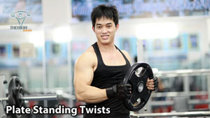 Plate Standing Twists Xoay eo với tạ đĩa