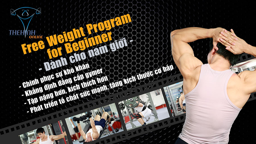 Chương tình tập thể hình fitness bằng các động tác free weight dành cho người mới