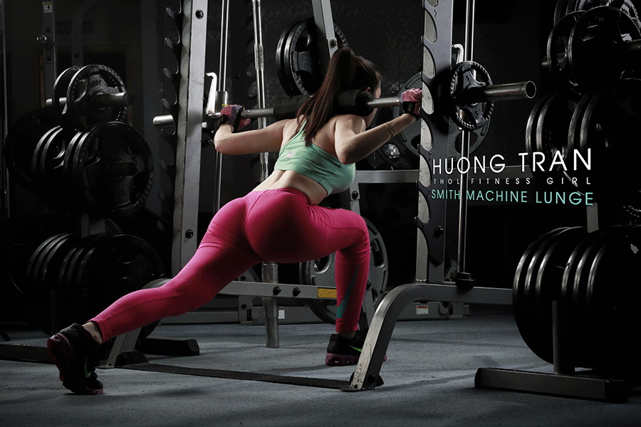Smith Machine Lunge Cắt nét mông to đùi gọn với Thu Hương